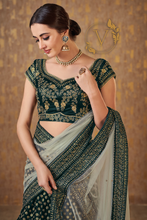 Load image into Gallery viewer, Green Art Silk Lehenga with Dupatta