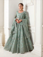 Load image into Gallery viewer, Embroidered Net Lehenga in Sea Green