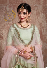 Load image into Gallery viewer, Embellished Net Lehenga in Pastel Green
