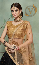 Load image into Gallery viewer, Embellished Net Lehenga in Black