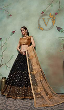 Load image into Gallery viewer, Embellished Net Lehenga in Black