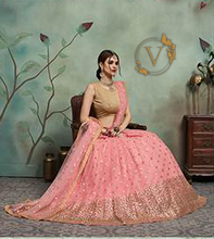Load image into Gallery viewer, Embellished Net Lehenga in Pink