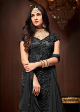 Load image into Gallery viewer, Designer Black Palazzo Embroidered Suit