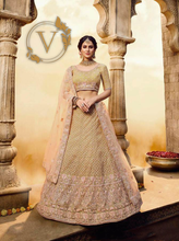 Load image into Gallery viewer, Golden Embroidered Gota Silk Lehenga Choli With Dupatta
