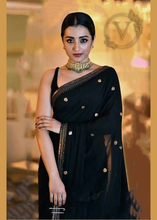 Load image into Gallery viewer, Bollywood Style Black Chiffon Designer Saree