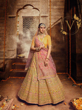 Load image into Gallery viewer, Yellow Embroidered Organza Lehenga Choli With Dupatta