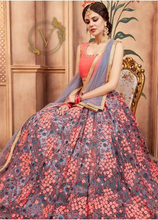 Load image into Gallery viewer, Pink and Blue Designer Lehenga with Dupatta
