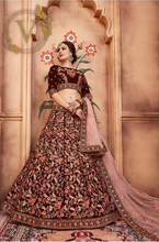 Load image into Gallery viewer, Maroon Designer Lehenga with Dupatta
