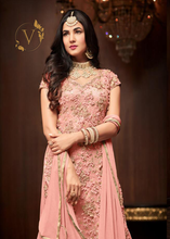 Load image into Gallery viewer, Designer Pink Palazzo Embroidered Suit
