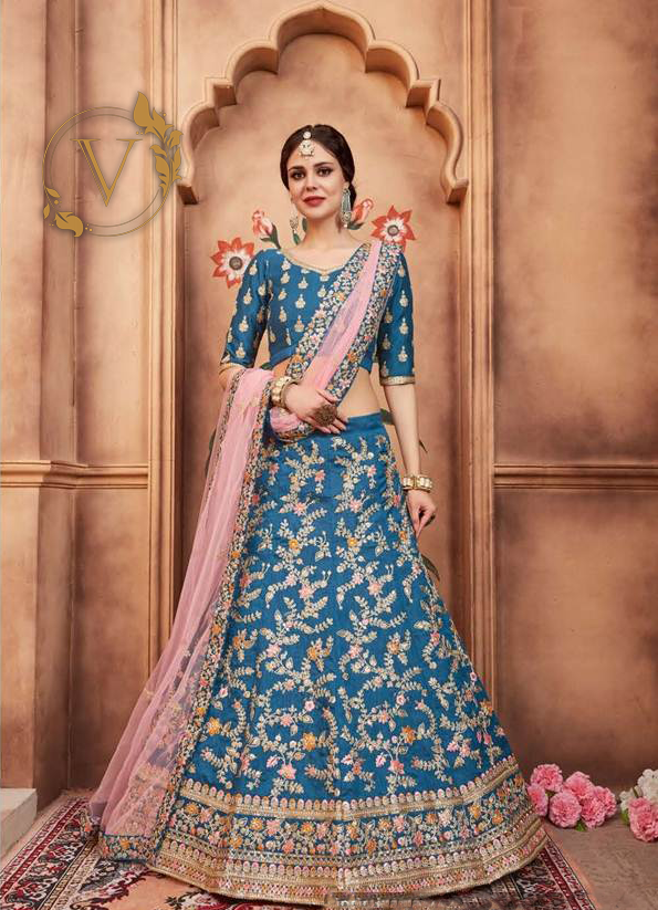 Blue Designer Lehenga with Dupatta