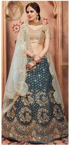 Green Designer Lehenga with Dupatta