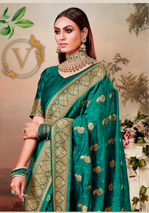 Green Banarasi Jacquard Saree
