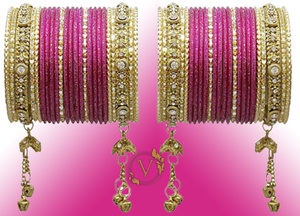 Hot Pink Alloy Bangles