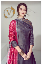 Load image into Gallery viewer, Blue Red Salwar Suit with Embroidery
