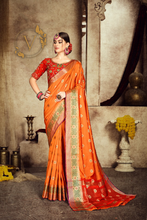 Load image into Gallery viewer, Red Designer Silk Saree
