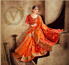 Load image into Gallery viewer, Red Designer Silk Saree
