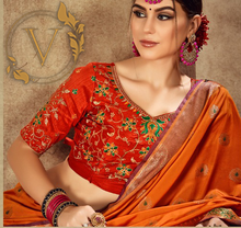 Load image into Gallery viewer, Red Designer Silk Saree
