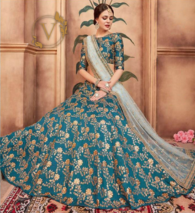 Turquoise Designer Lehenga with Dupatta