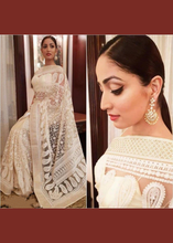Load image into Gallery viewer, Bollywood Style Pearl White Netted Designer Saree

