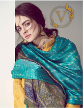 Load image into Gallery viewer, Yellow Blue Salwar Suit with Embroidery
